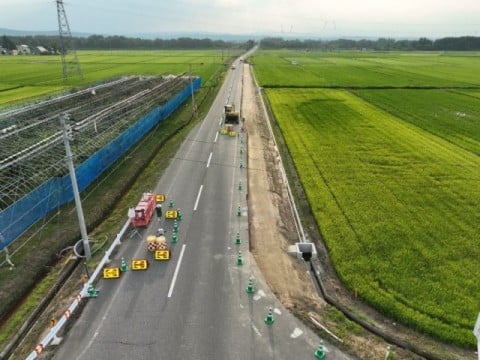 玉庭時田糠野目線幅広路肩工事