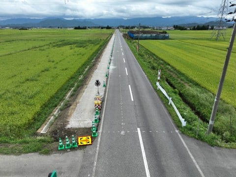 玉庭時田糠野目線幅広路肩工事