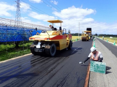 玉庭時田糠野目線幅広路肩工事